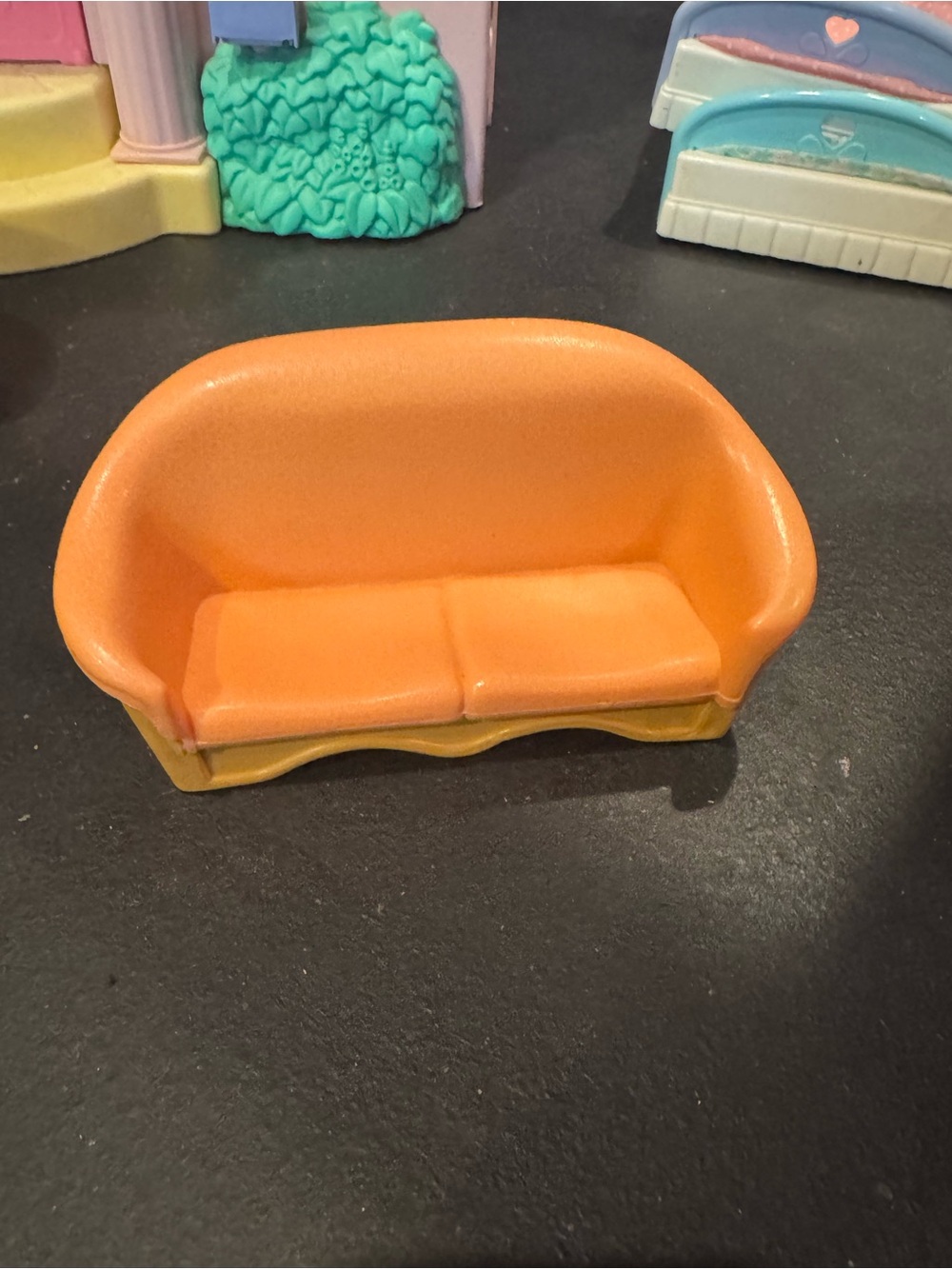 Fisher-Price Orange Plastic Toy Sofa